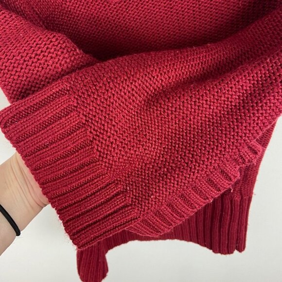 Sundance Catalogue Red Cowl Neck Sweater Short Sleeve Knit Size Small Button Top - Picture 4 of 8